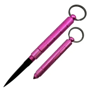 Kubotan keychain hidden knife made from aircraft aluminum with textured grip.