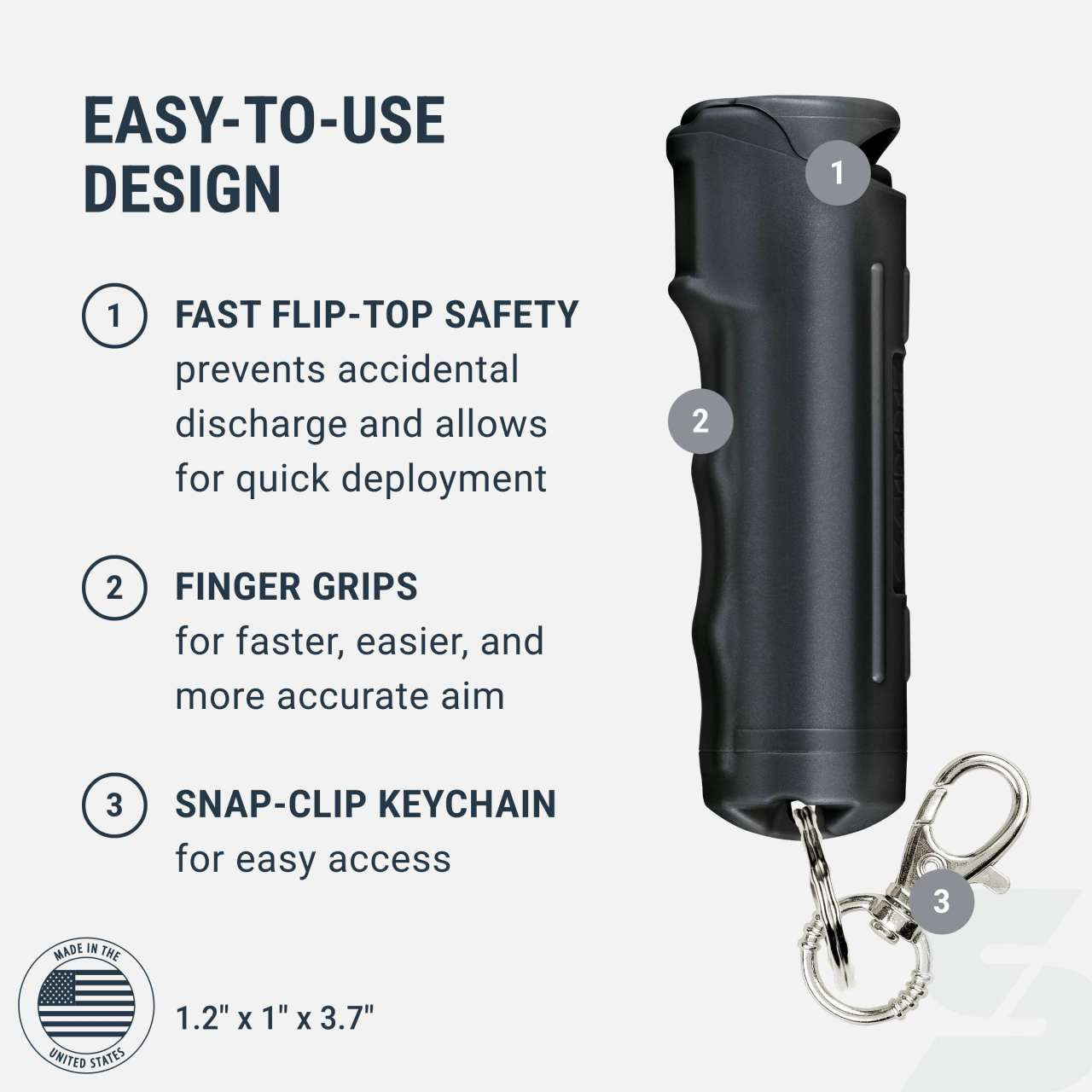 SABRE Red Pepper Gel Flip Top Keychain - Image 2
